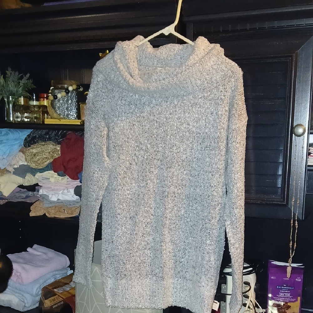 Forever 21 Light Gray Cowl Neck Sweater